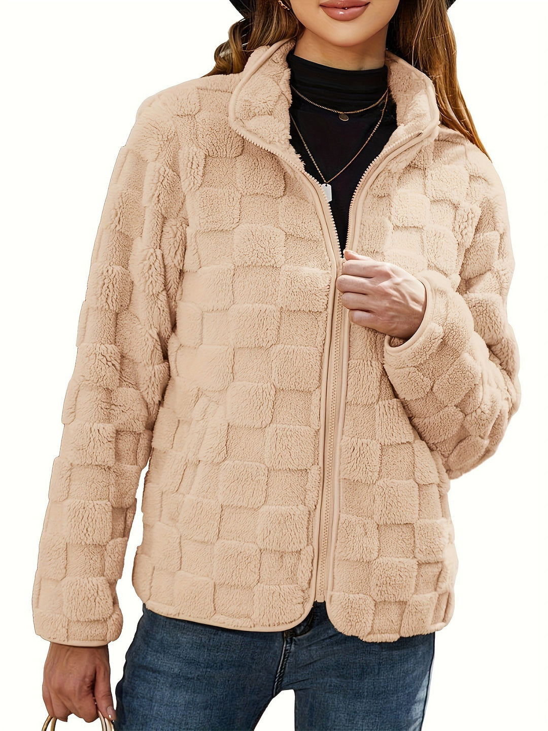 Damen kuschelige Fleecejacke R&B