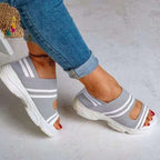 Damen atmungsaktive Freizeitschuhe mit offenen Zehen und elastischem Obermaterial R&B
