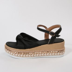 Damen Plattform-Sandalen mit raffinierter Knotenoptik R&B