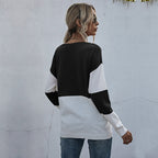 Damen lässiger V-Pullover mit modischem Netzdesign R&B