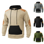 Herren modischer Kapuzenpullover mit strukturiertem Design und Kunstlederakzenten R&B