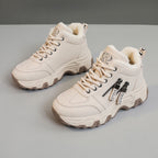 Damen gefütterte High-Top Sneakers mit modischem Design und praktischen Reißverschlussdetails R&B