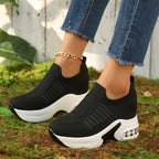 Damen Sneakers mit atmungsaktivem Strickoberteil und komfortabler Dämpfung R&B