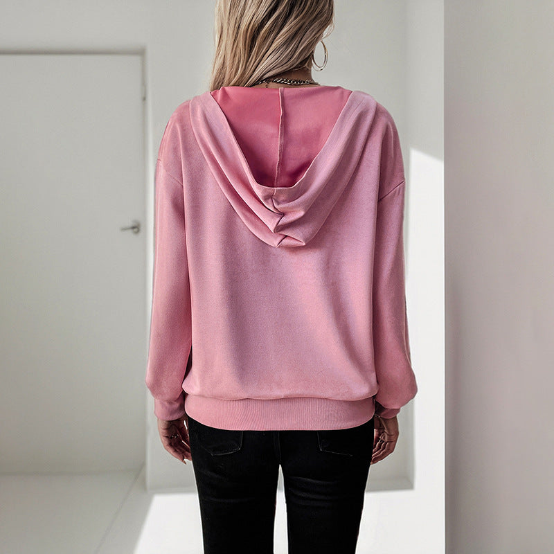 Damen lässiger Hoodie mit Kängurutasche R&B