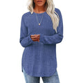 Damen lässiger Pullover mit geripptem Muster und weitem Schnitt R&B