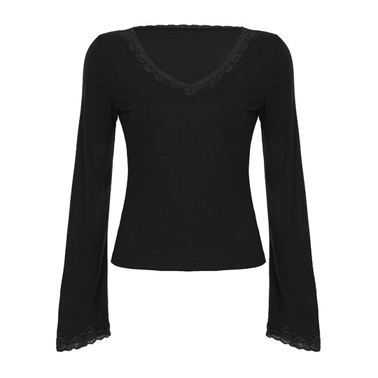 Damen modisches Wickeltop mit V-Ausschnitt und angesagtem Bindedetail R&B