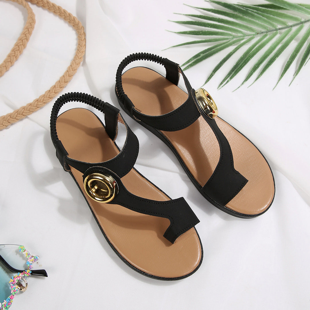 Damen Elegante Fußbett-Sandalen mit Goldakzenten R&B