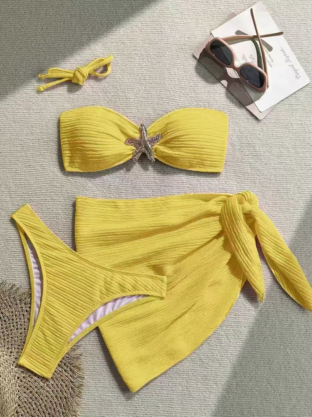 Damen Bandeau-Bikini mit schickem Wickeltuch R&B