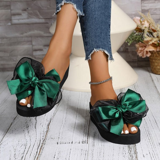 Damen Glamouröse Schaum-Sandalen mit auffälligem Schleifen-Design R&B