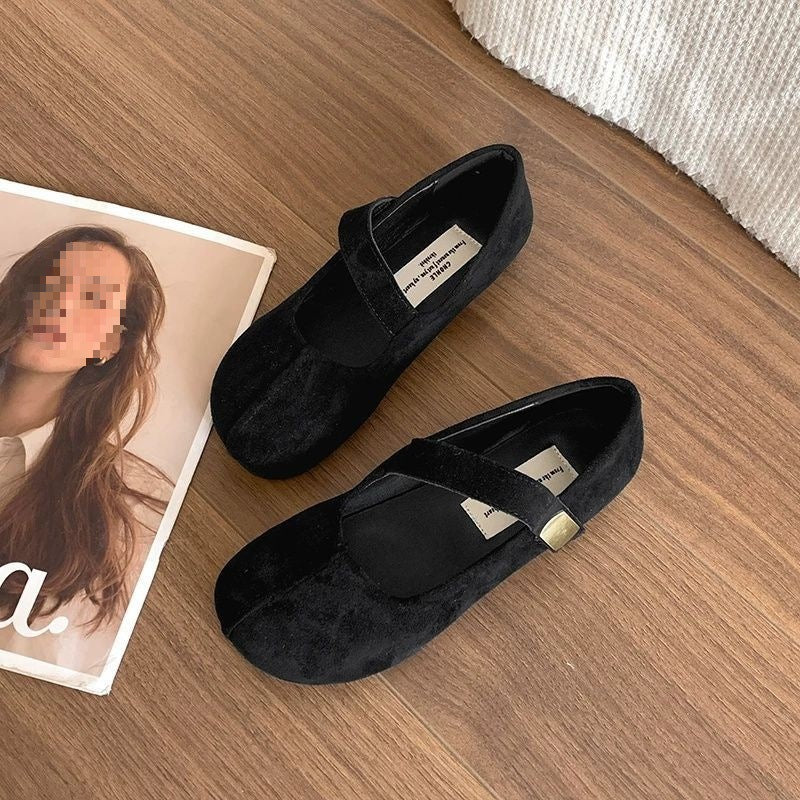 Damen Ballerinas mit Leo-Muster und verstellbarem Riemen