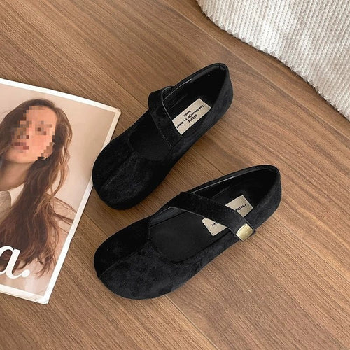 Damen Ballerinas mit Leo-Muster und verstellbarem Riemen R&B