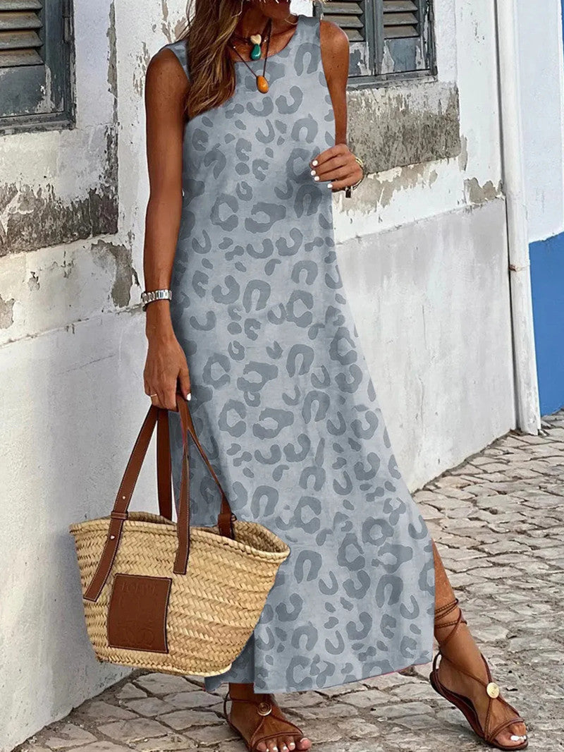 Damen Maxikleid mit modernem Leo-Print R&B