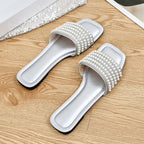 Damen Glamouröse Mules mit elegantem Perlenbesatz R&B