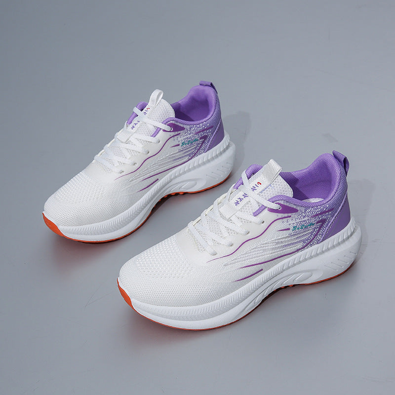 Damen Atmungsaktive Freizeitsneaker mit stoßdämpfender Sohle und elastischer Schnürung R&B