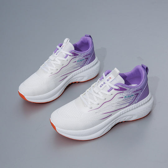 Damen Atmungsaktive Freizeitsneaker mit stoßdämpfender Sohle und elastischer Schnürung R&B