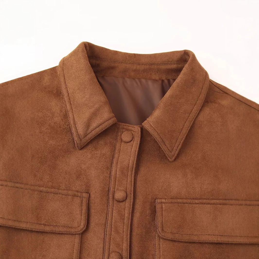 Damen modische Jacke im Vintage-Stil mit praktischen Taschen R&B