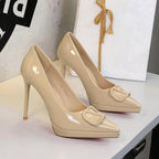 Damen elegante High Heel Pumps mit extravagantem Schnallen-Design R&B