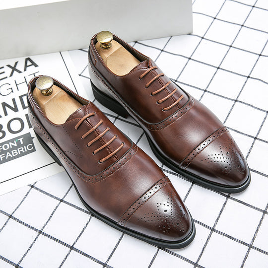 Herren Elegante Schnürschuhe aus hochwertigem Leder mit stilvoller Perforation R&B