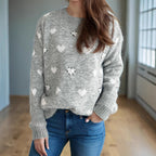 Damen kuscheliger Pullover mit herzförmigem Design und weichem Material R&B