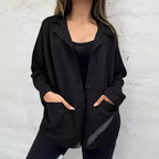 Damen Oversized Blazer mit Patch-Taschen und modischem Schnitt R&B