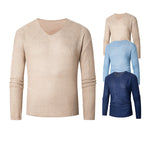 Herren eleganter V-Ausschnitt Pullover aus atmungsaktiver Baumwolle