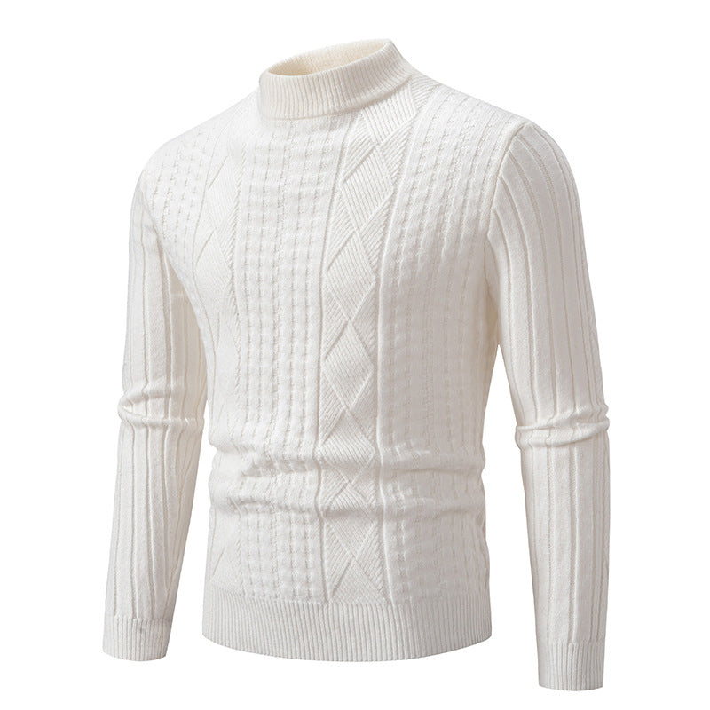 Herren eleganter Strickpullover mit modernem Zopfdesign R&B