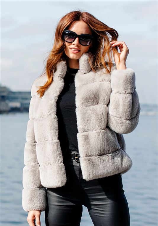 Damen Modische Daunenjacke mit hohem Kragen R&B