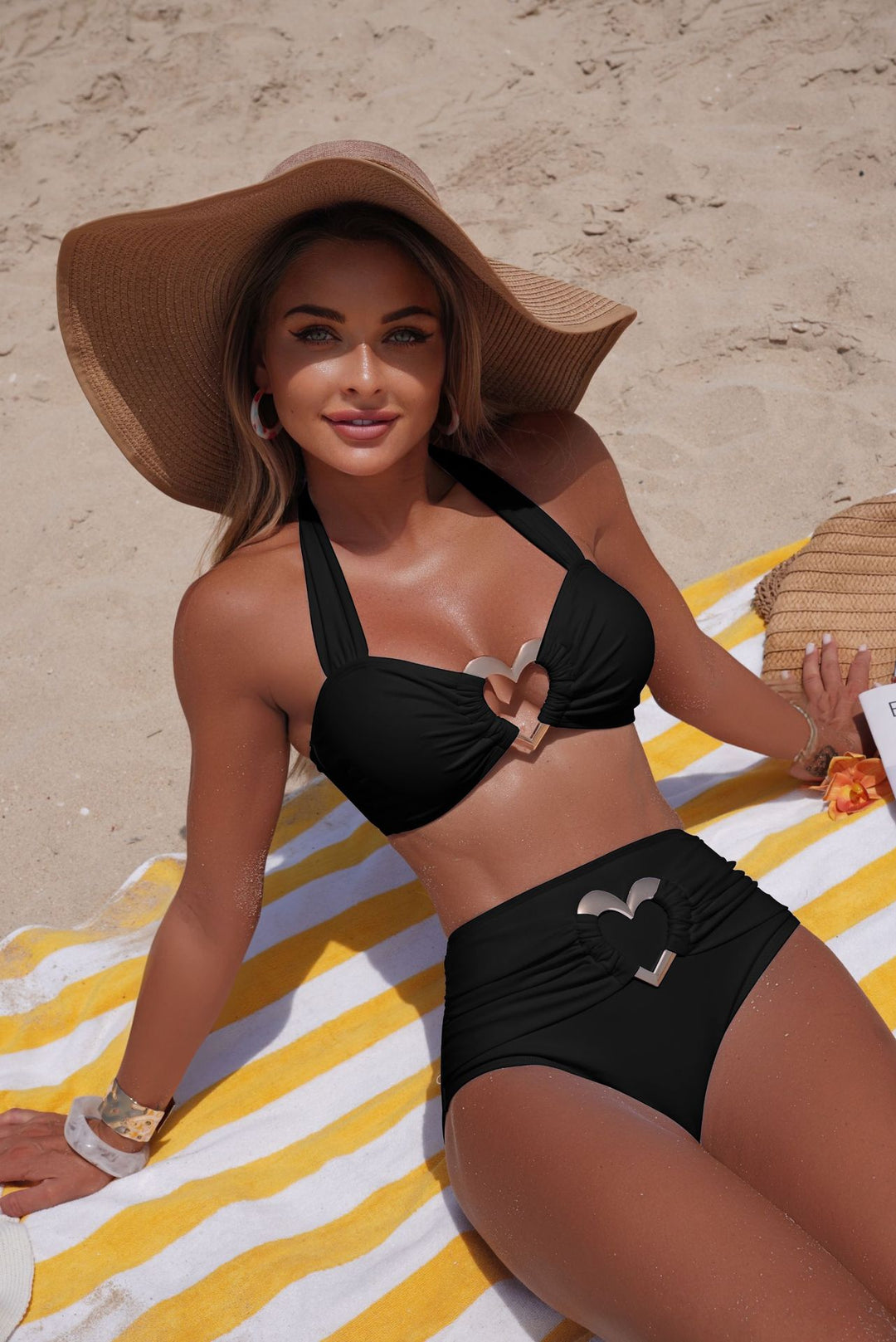 Damen Hochentwickelter Push-Up Bikini mit Herz-Applikationen R&B