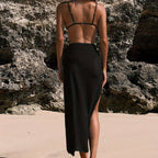 Damen Maxirock mit seitlichem Schlitz und eleganter Blumenapplikation R&B