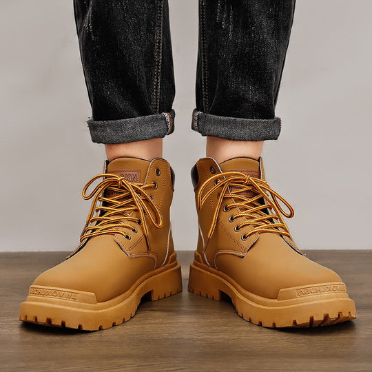 Herren Robuste Schnürboots aus hochwertigem Leder mit rutschfester Sohle R&B