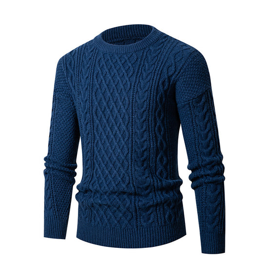 Herren Grobstrickpullover mit modischem Zopfmuster R&B