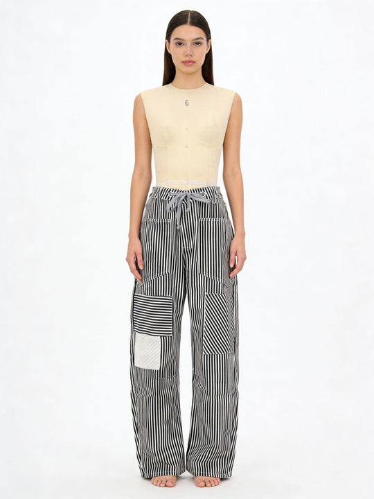 Damen weite Cargo-Hose mit praktischen Taschen und einzigartigem Design R&B
