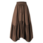 Damen Maxi-Rock mit kreativem Volantdesign und elastischem Bund R&B