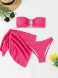 Damen Bandeau-Bikini-Set mit individuell anpassbarem Wickelrock R&B