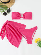 Damen Bandeau-Bikini-Set mit individuell anpassbarem Wickelrock R&B