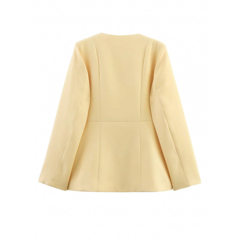 Damen moderne Blazerjacke mit strukturiertem Design R&B