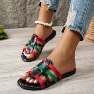 Damen offene Riemensandalen mit geflochtenem Design R&B
