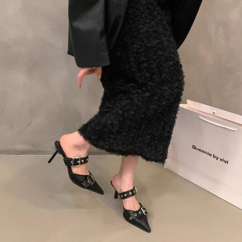Damen elegante Slingback Pumps mit modischem Schnallen-Design R&B