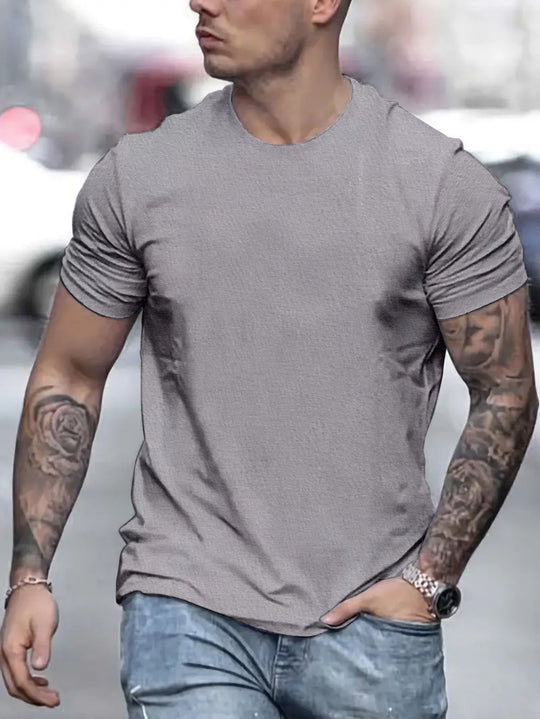 Herren lässiges T-Shirt mit strukturierter Oberfläche und bequemem Schnitt R&B