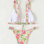 Damen Blütenmuster Triangel-Bikini R&B