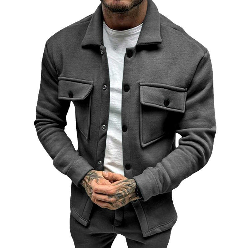 Herren lässige Overshirtjacke mit großen Brusttaschen und modernem Design R&B