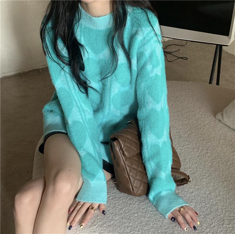 Damen kuscheliger Pullover mit abwechslungsreichem Muster und lässigem Schnitt R&B
