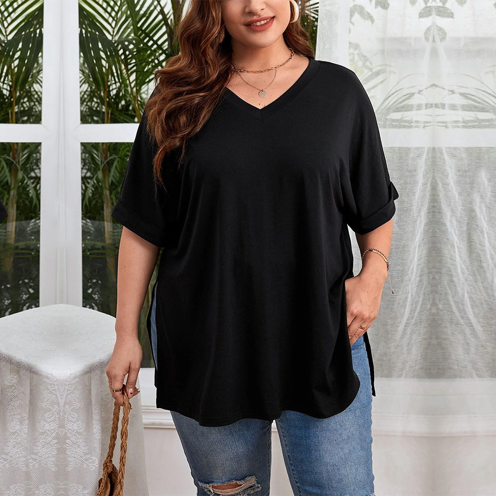 Damen V-Ausschnitt T-Shirt R&B