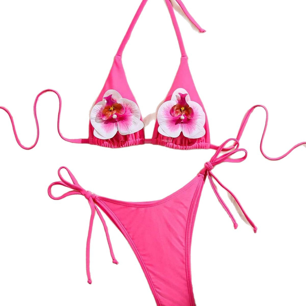 Damen Floral verziertes Triangel-Bikini R&B