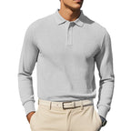 Herren Langarm-Poloshirt aus atmungsaktiver Baumwollmischung R&B