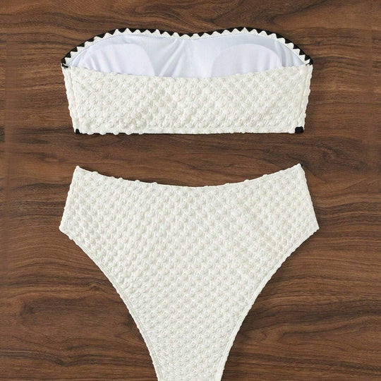 Damen Bandeau-Bikini mit strukturierter Oberfläche R&B