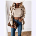 Damen Karomuster Überhemdjacke R&B