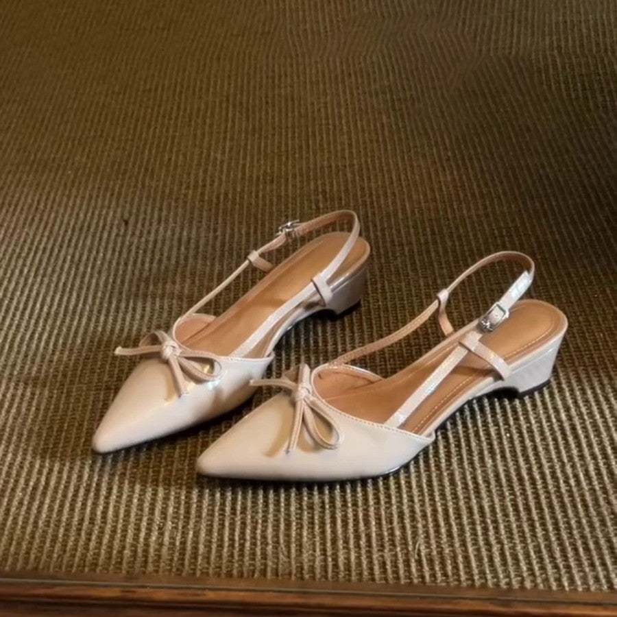 Damen elegante Slingback-Pumps mit dekorativem Schleifenakzent R&B