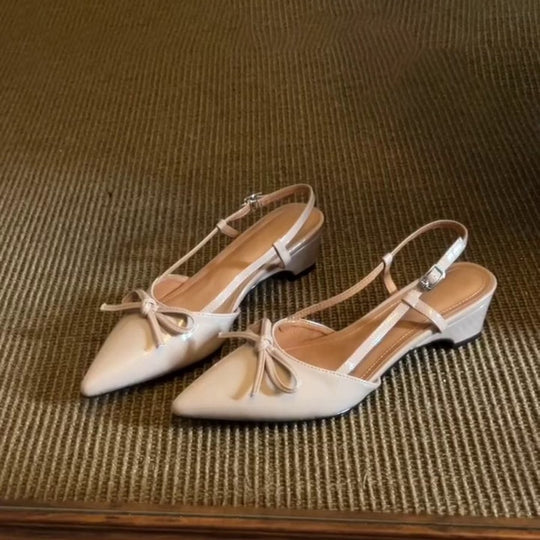 Damen elegante Slingback-Pumps mit dekorativem Schleifenakzent R&B
