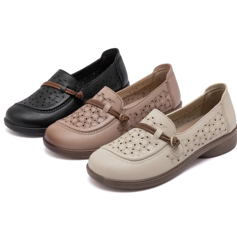 Damen Komfortable und modische Ballerinas mit perforiertem Design R&B